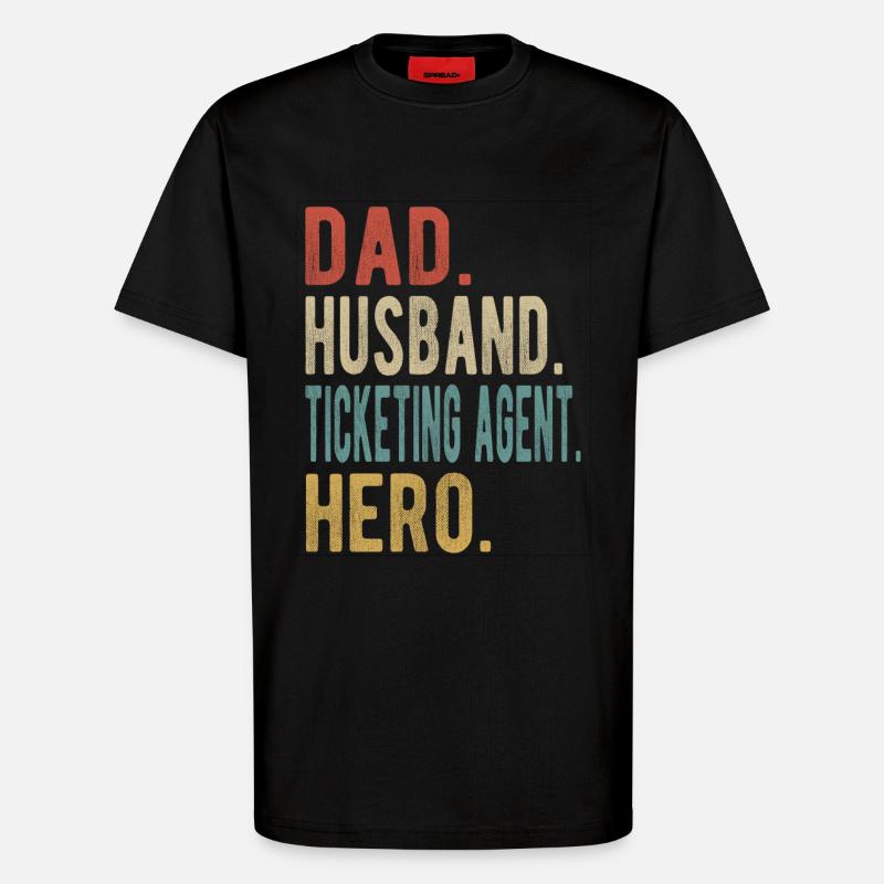 Ticketvertreter Papa Ehemann Held - T-Shirt - made by SPREAD - SOLID BLACK