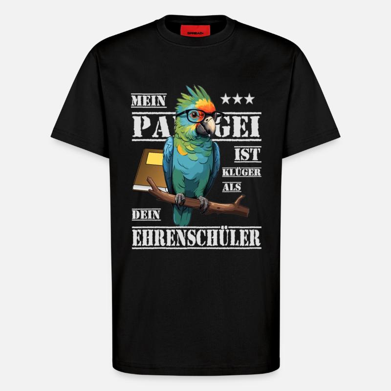Mon perroquet est plus intelligent... - T-shirt bio décontracté fabriqué en UE - SOLID BLACK