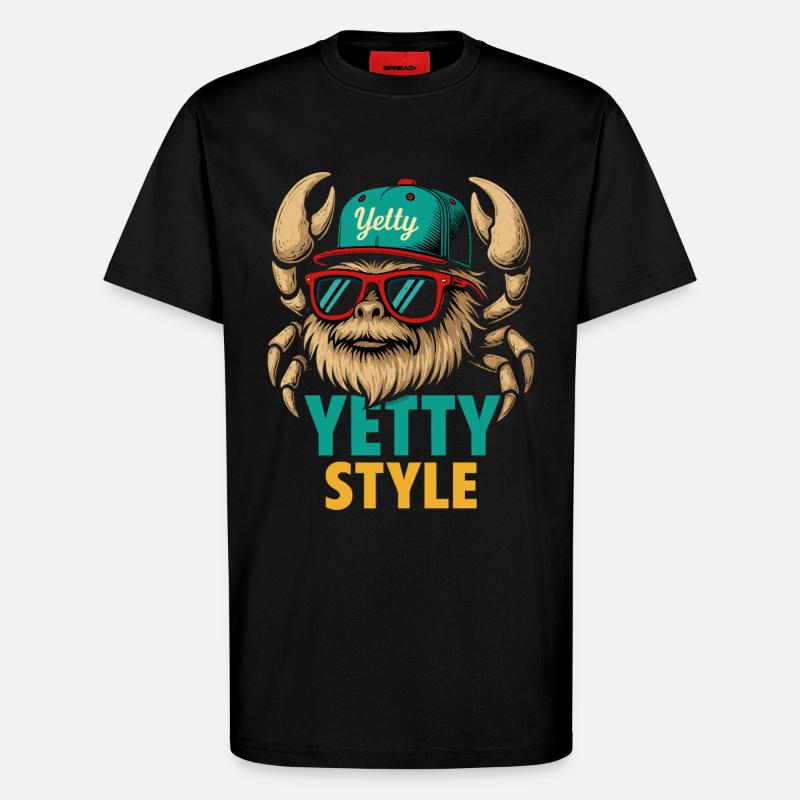 Yetty Style Yeti Graphic - T-Shirt - made by SPREAD - SOLID BLACK