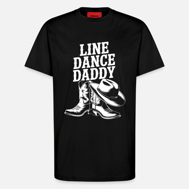 Line Dance Daddy Boots - T-Shirt - made by SPREAD - SOLID BLACK