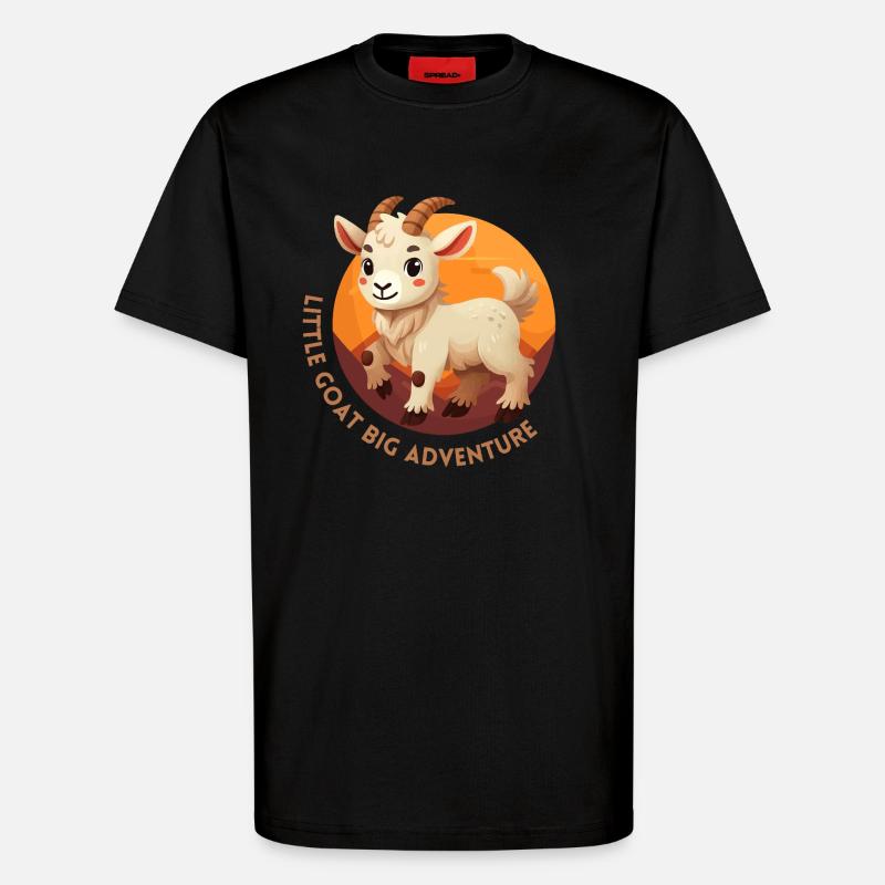 Kleine Ziege, das große Abenteuer - T-Shirt - made by SPREAD - SOLID BLACK