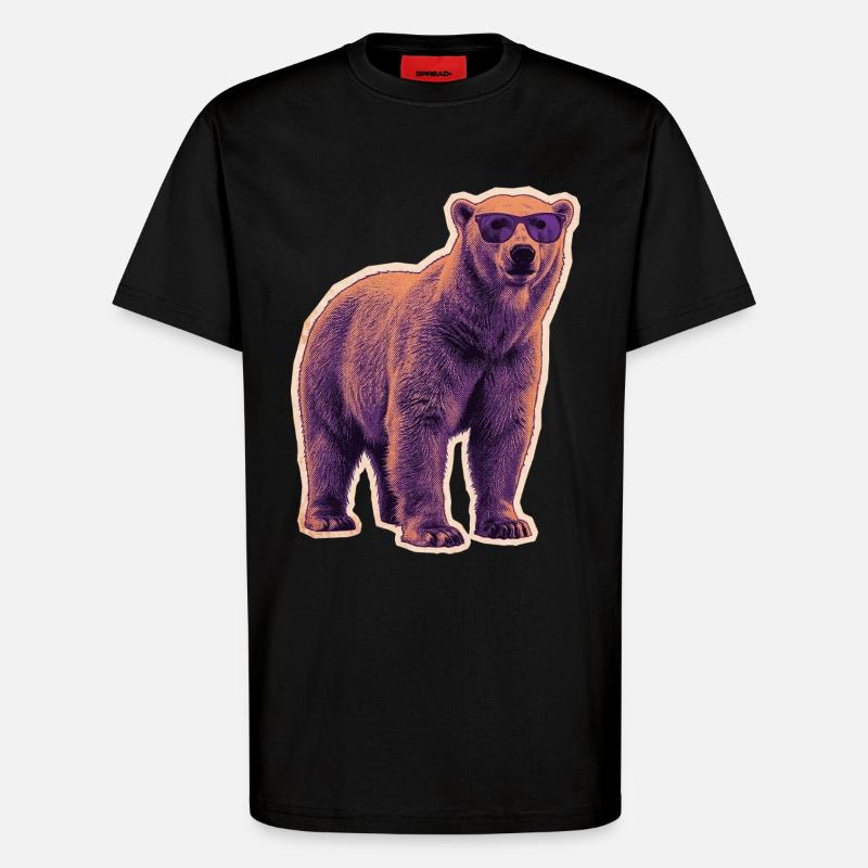 Sommer Eisbär Sonnenbrille - T-Shirt - made by SPREAD - SOLID BLACK