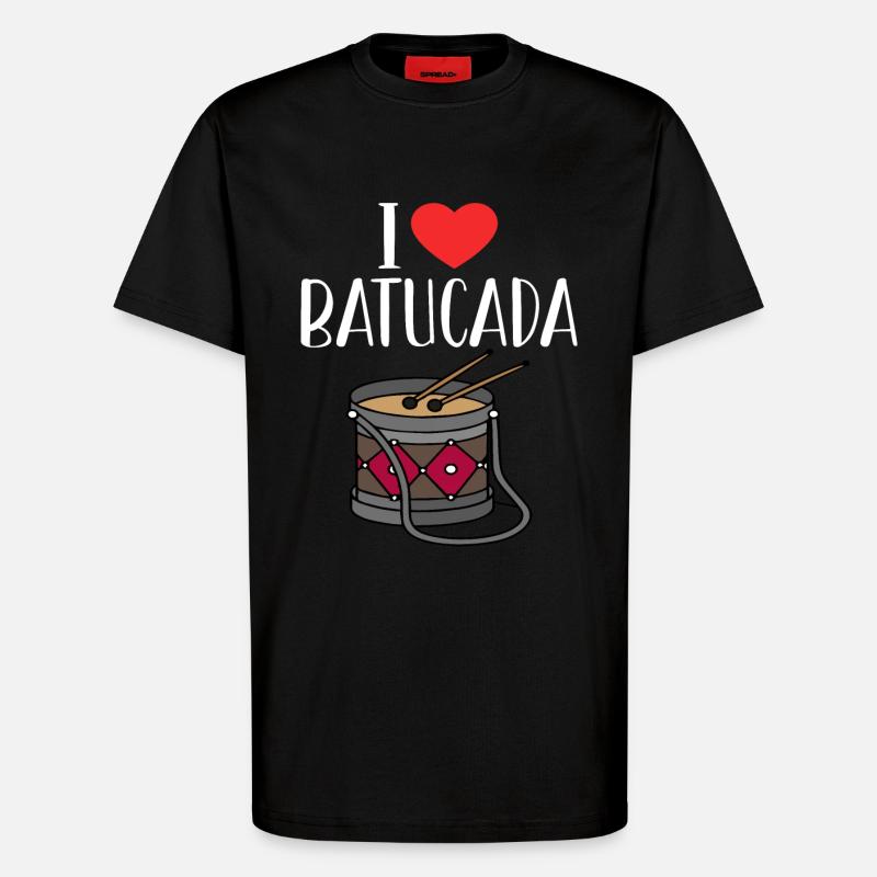 Batucada Drum Humor - T-Shirt - made by SPREAD - SOLID BLACK
