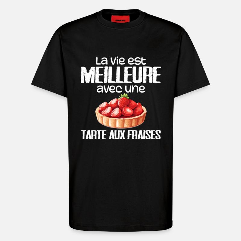 Erdbeerkuchen - T-Shirt - made by SPREAD - SOLID BLACK