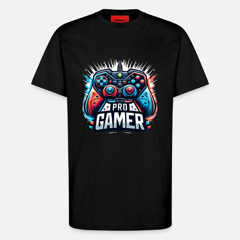 Pro Gamer - Controller Illustration - T-Shirt - made by SPREAD - SOLID BLACK