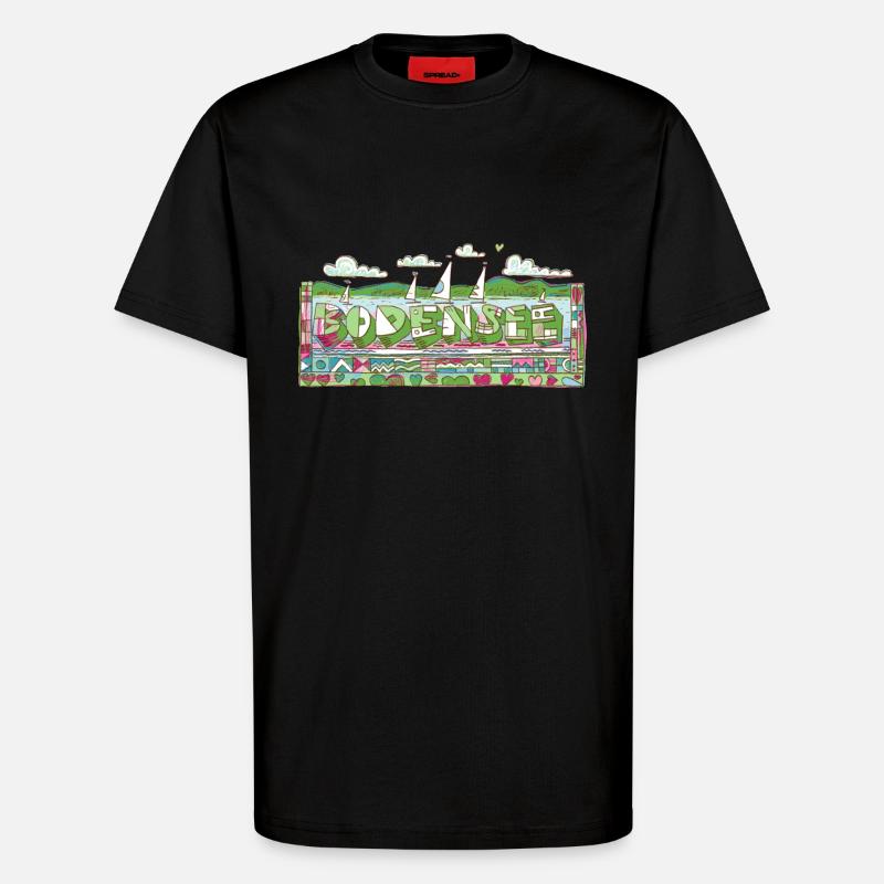 Bodensee - T-Shirt - made by SPREAD - SOLID BLACK