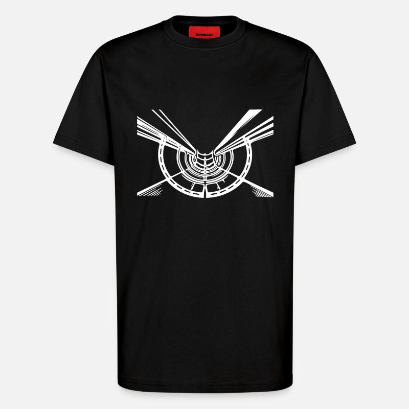 Geometric Lines Hull Circle View - T-Shirt - made by SPREAD - SOLID BLACK