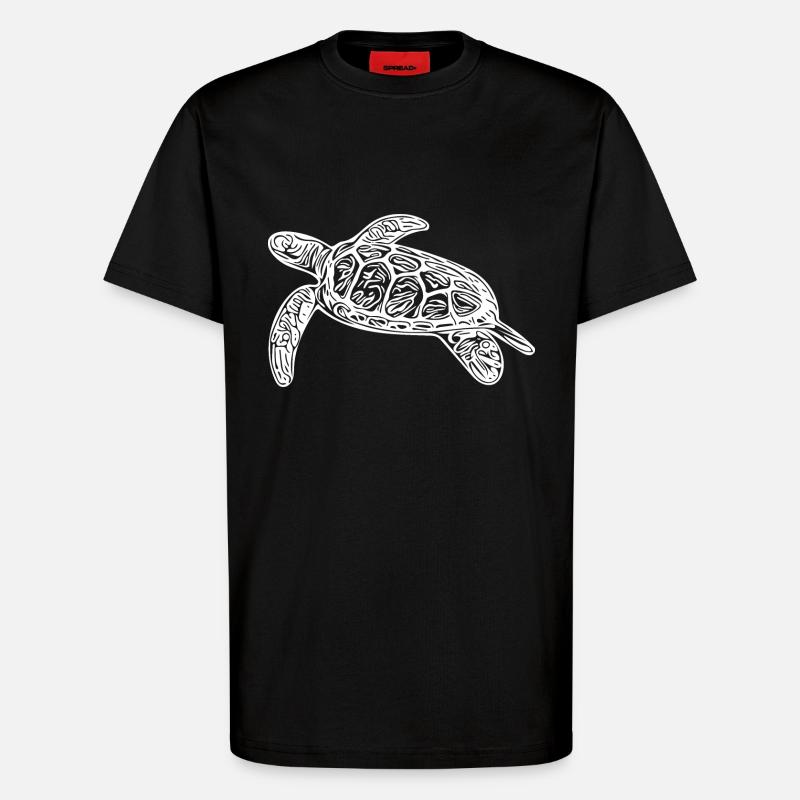 Small floating turtle - T-Shirt - made by SPREAD - SOLID BLACK