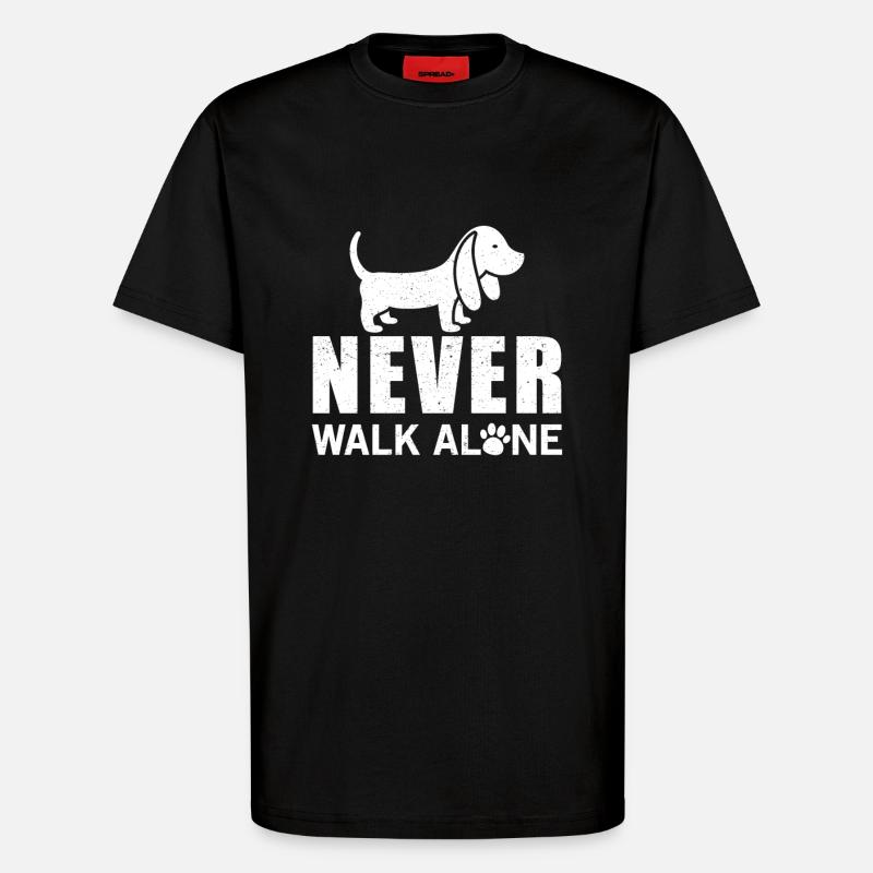 Never walk alone - T-Shirt - made by SPREAD - SOLID BLACK