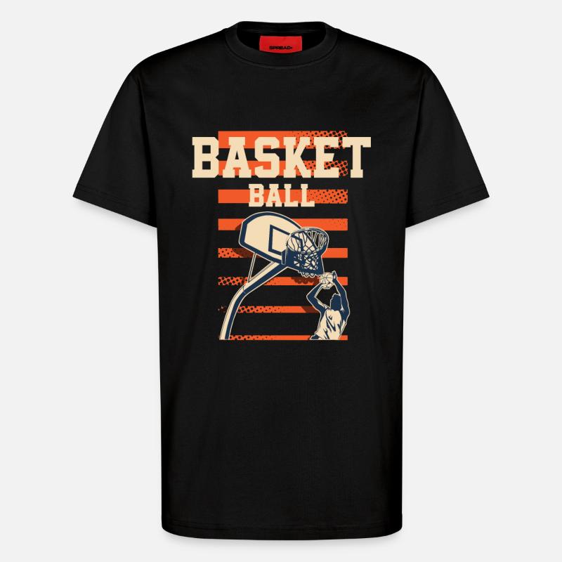 Joueurs de basket-ball - T-shirt bio décontracté fabriqué en UE - SOLID BLACK
