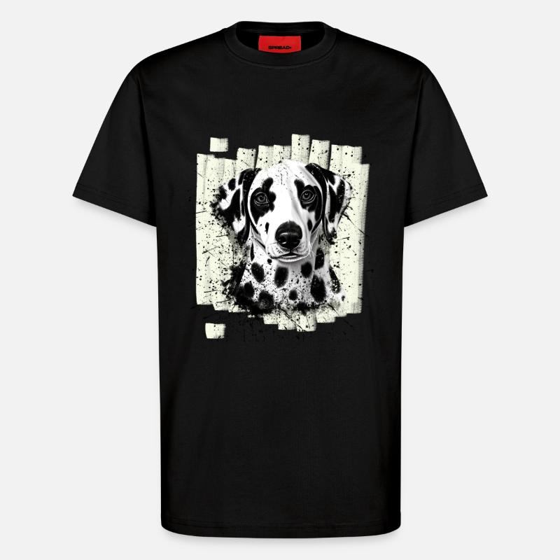 Chien dalmate - T-shirt bio décontracté fabriqué en UE - SOLID BLACK