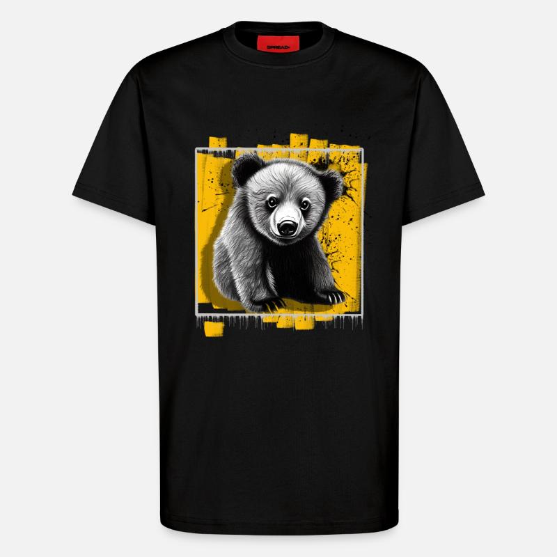 Petite Ourse - T-shirt bio décontracté fabriqué en UE - SOLID BLACK