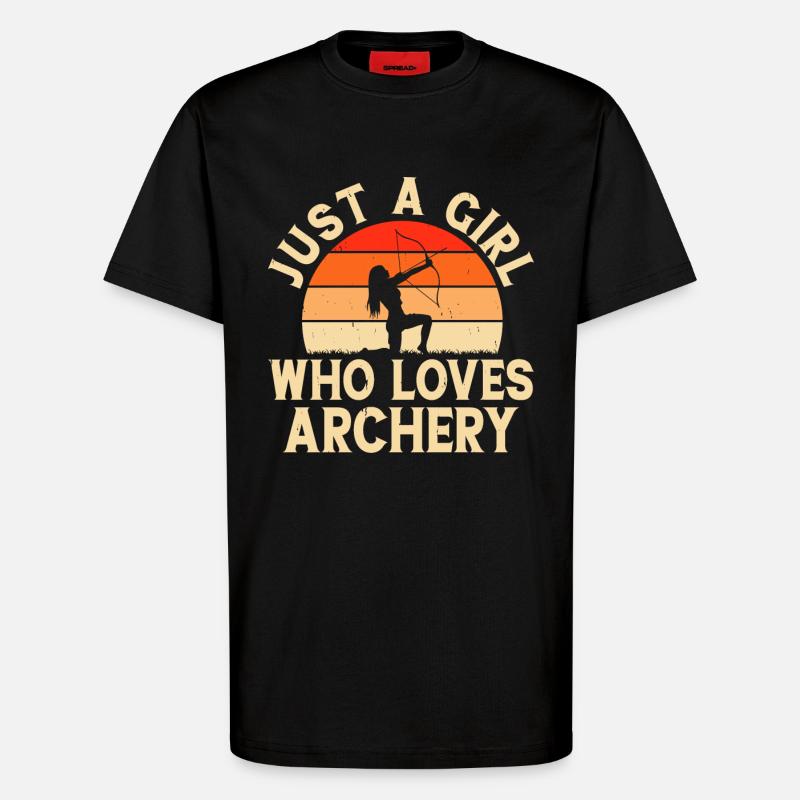 Archer Tir à l’arc - T-shirt bio décontracté fabriqué en UE - SOLID BLACK