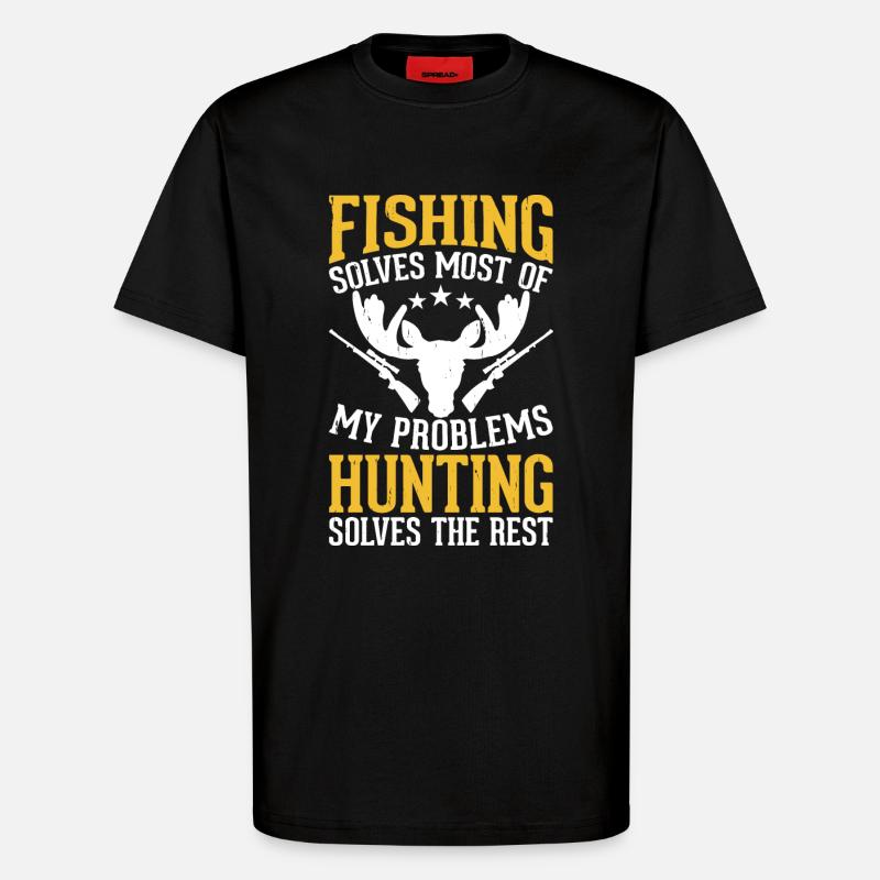 Chasseurs, chasse, pêche - T-shirt bio décontracté fabriqué en UE - SOLID BLACK