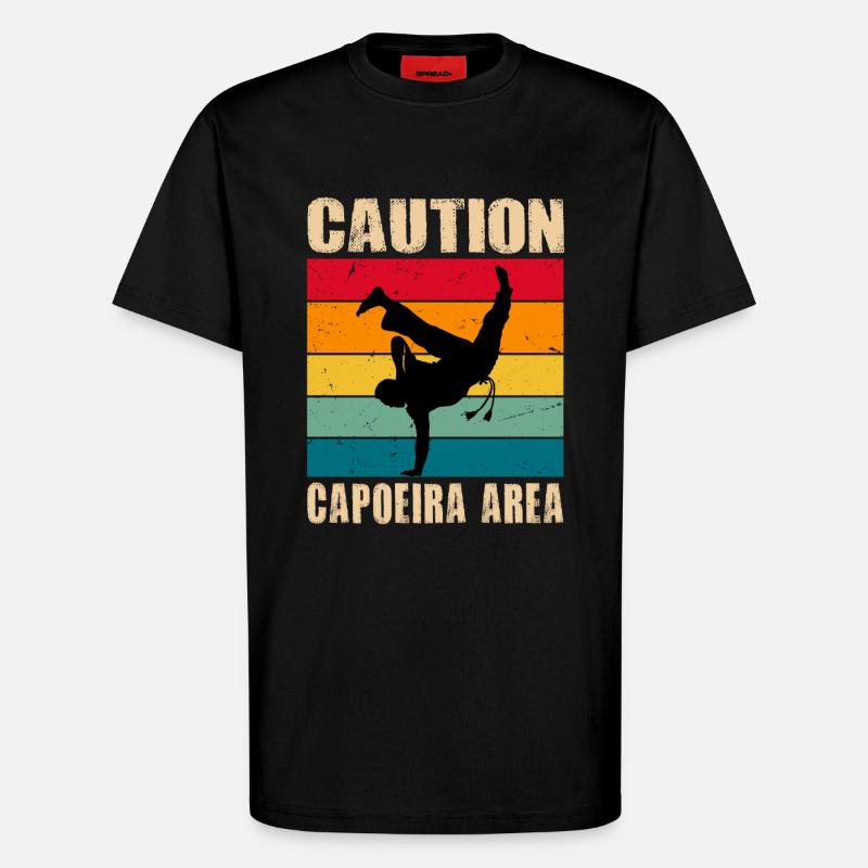Attention Zone de Capoeira - T-shirt bio décontracté fabriqué en UE - SOLID BLACK