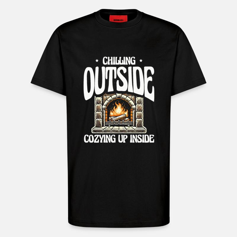Chilling outside, cosy inside, wintry - T-Shirt - made by SPREAD - SOLID BLACK