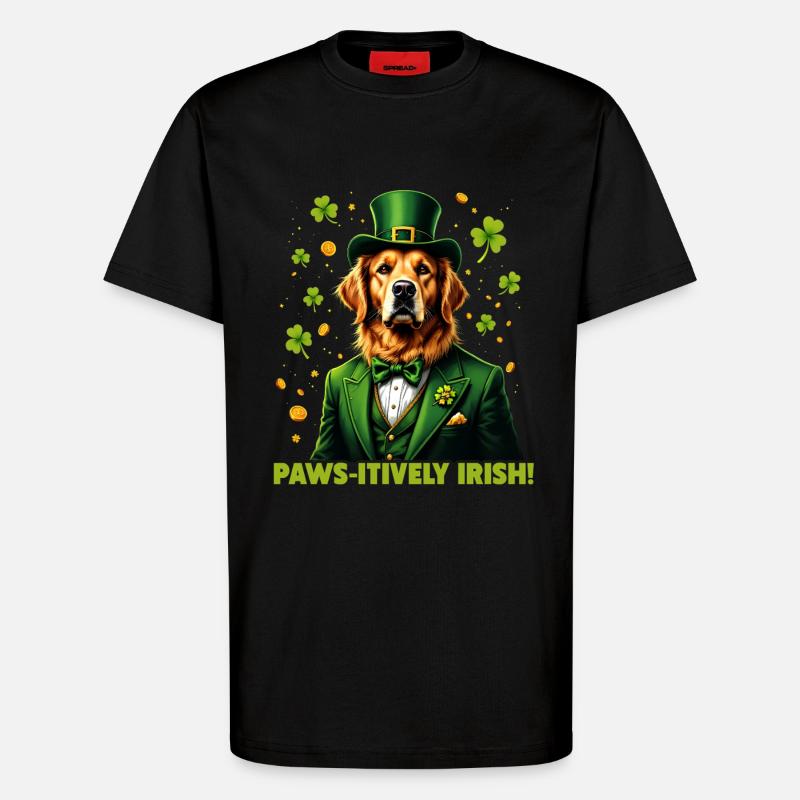 Pfoten-itiv irisch - T-Shirt - made by SPREAD - SOLID BLACK