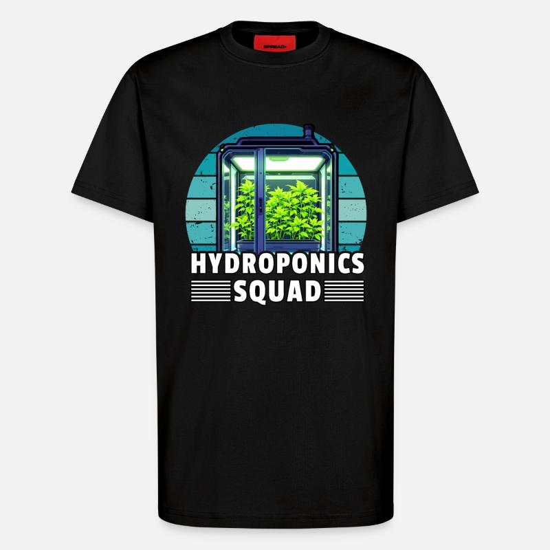 Hydroponics Squad - T-Shirt - made by SPREAD - SOLID BLACK