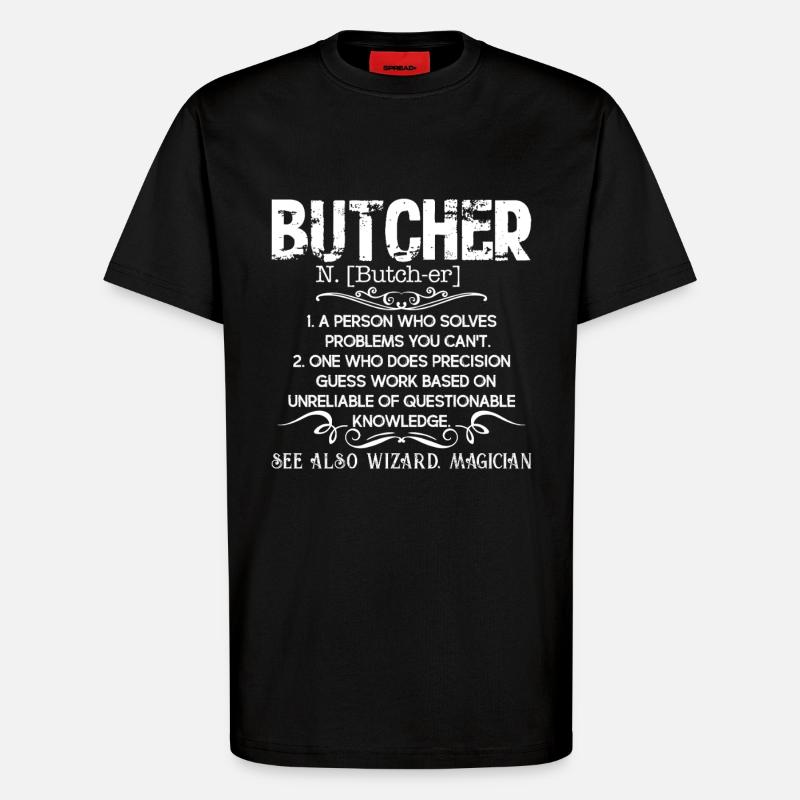 Butcher Definition - T-Shirt - made by SPREAD - SOLID BLACK