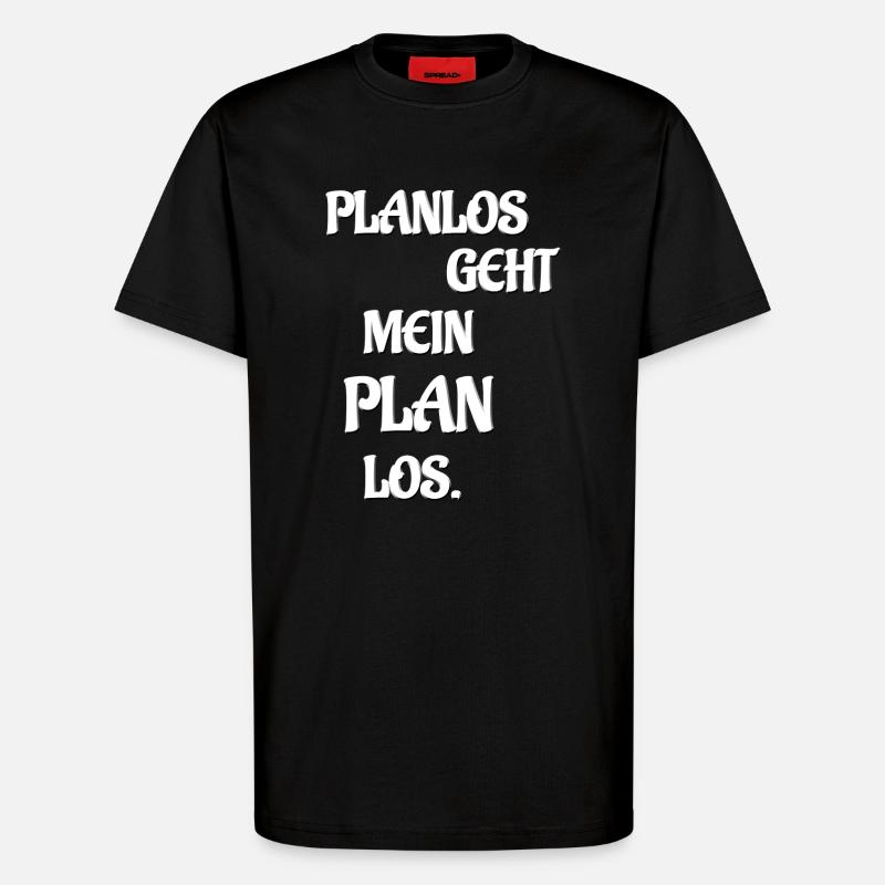 PLANLOS VA MON PLAN LOS - T-shirt bio décontracté fabriqué en UE - SOLID BLACK