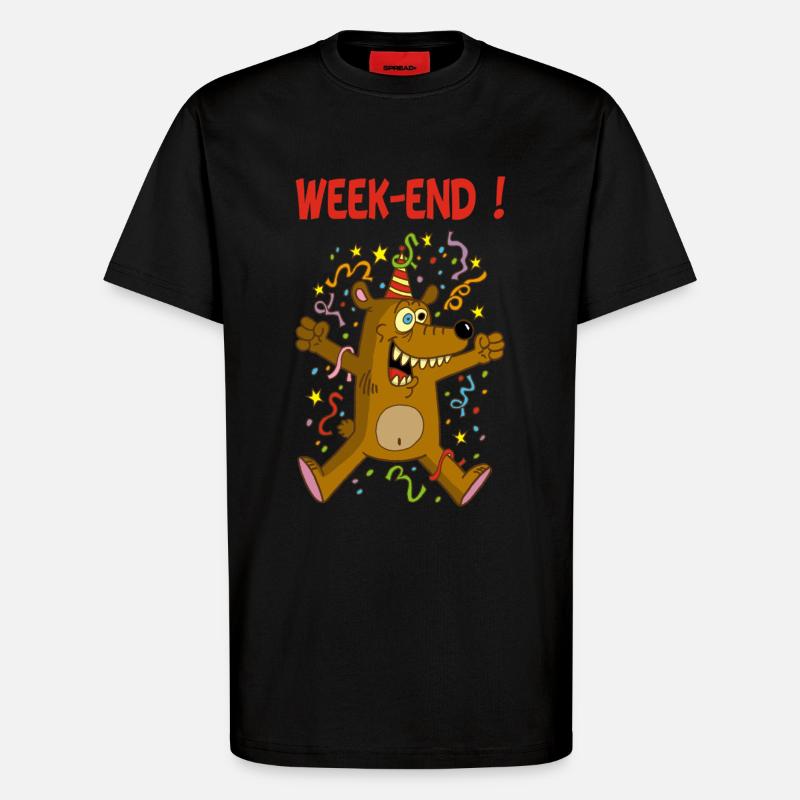 Wochenendbär - T-Shirt - made by SPREAD - SOLID BLACK