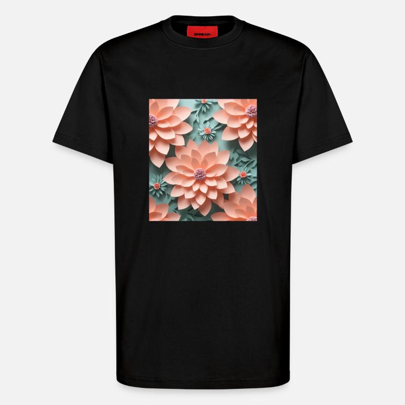 Papierblumen - T-Shirt - made by SPREAD - SOLID BLACK