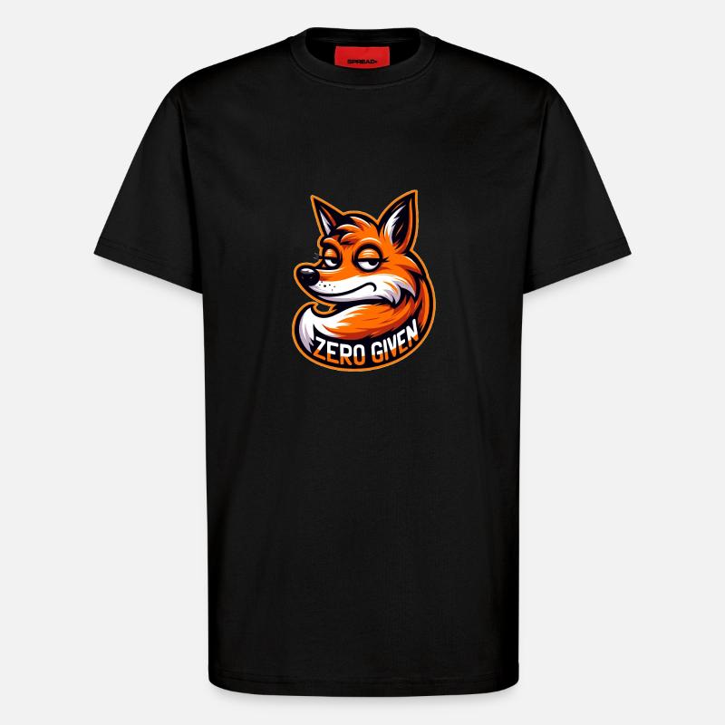 Zero Given - Fox Illustration - T-Shirt - made by SPREAD - SOLID BLACK