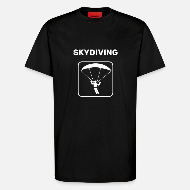 Parachutisme - T-shirt bio décontracté fabriqué en UE - SOLID BLACK