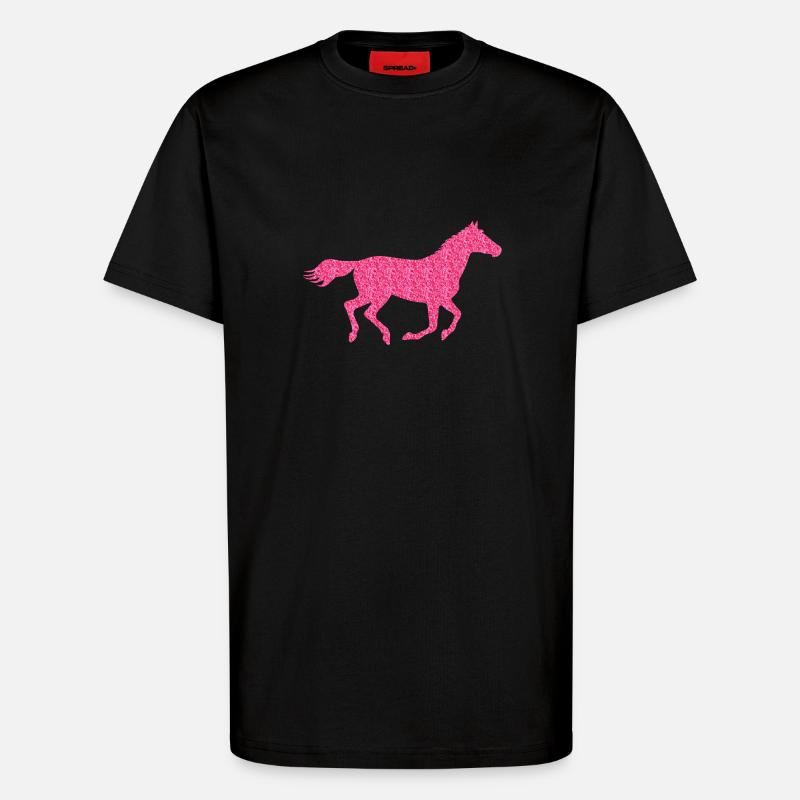 Glitzer Pferd - T-Shirt - made by SPREAD - SOLID BLACK