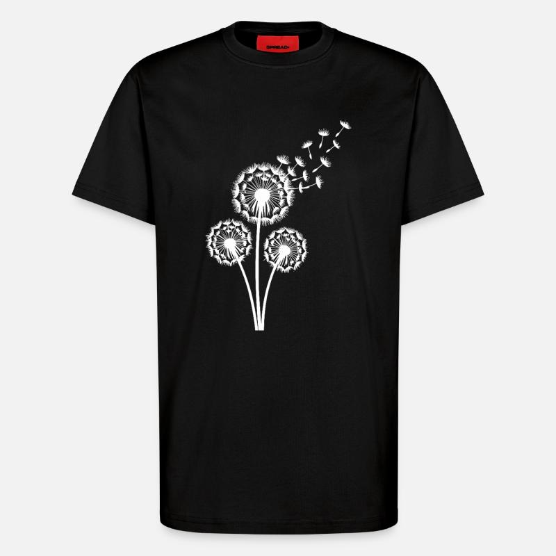Löwenzahn im Wind Samenflug - T-Shirt - made by SPREAD - SOLID BLACK