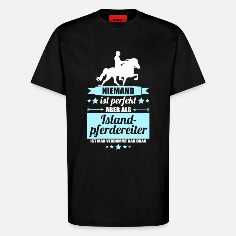 Islandpferdereiter - T-Shirt - made by SPREAD - SOLID BLACK