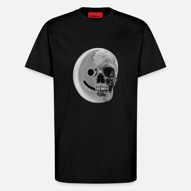 smiley coal - T-Shirt - made by SPREAD - SOLID BLACK