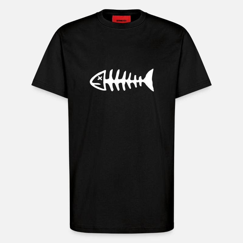 Fischskelett 2 - T-Shirt - made by SPREAD - SOLID BLACK