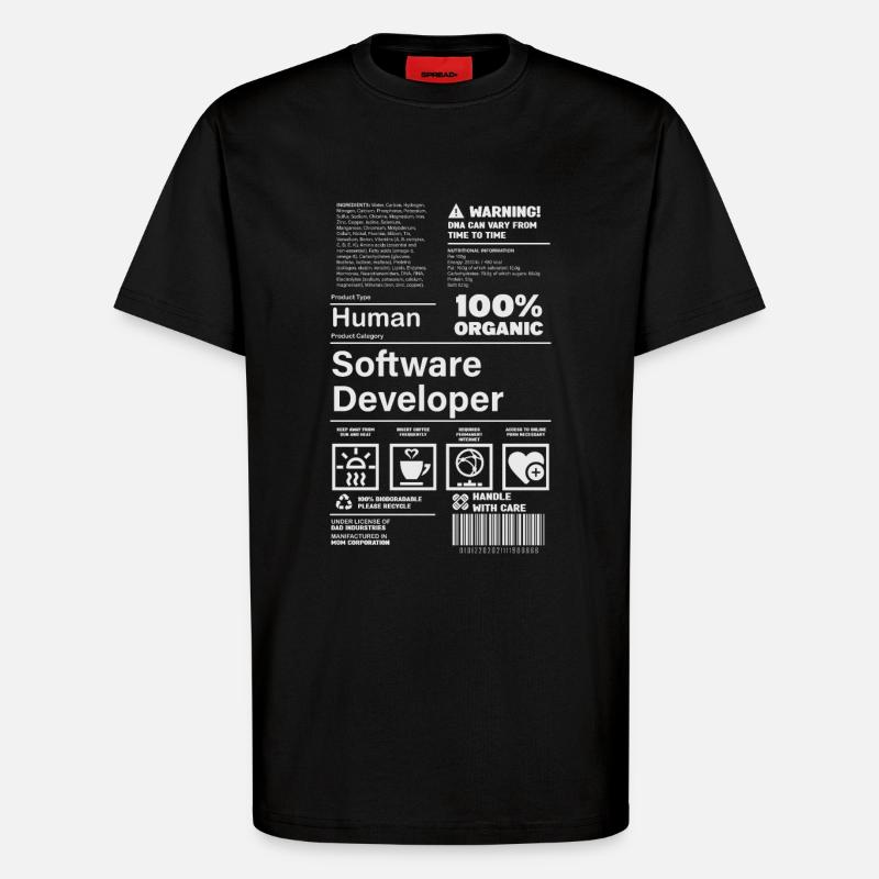 Software Developer - T-Shirt - made by SPREAD - SOLID BLACK