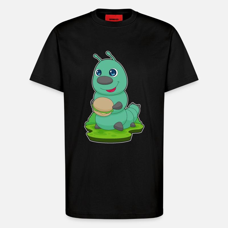 Caterpillar Burger - T-Shirt - made by SPREAD - SOLID BLACK