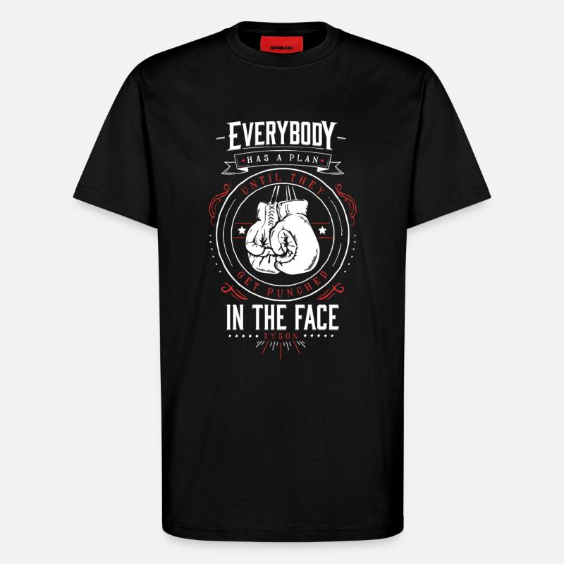 Boxer Design white/red - T-Shirt - made by SPREAD - SOLID BLACK
