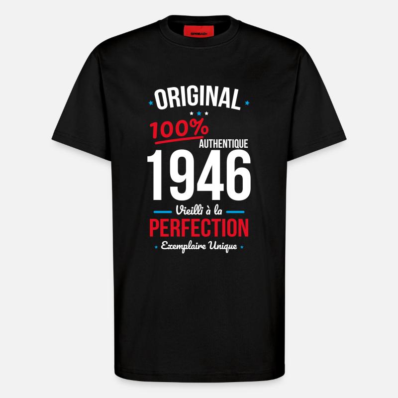 1946 – Original – Unique copy - T-Shirt - made by SPREAD - SOLID BLACK