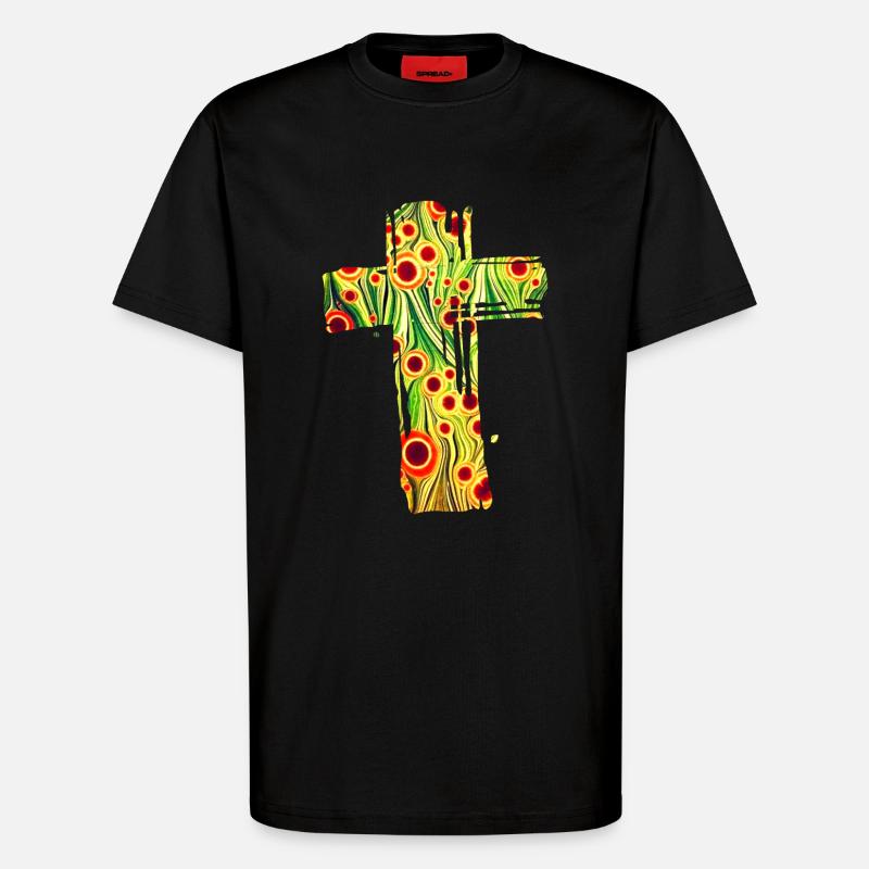 croix 11 e 110 - T-shirt bio décontracté fabriqué en UE - SOLID BLACK