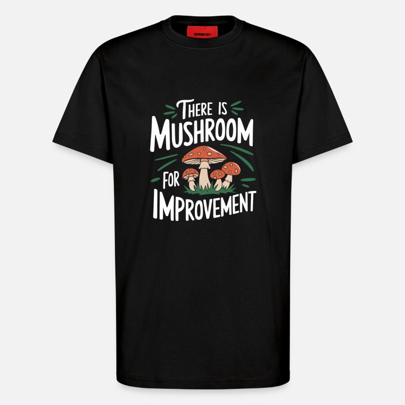 Champignons Champignons Champignon Champignon - T-shirt bio décontracté fabriqué en UE - SOLID BLACK