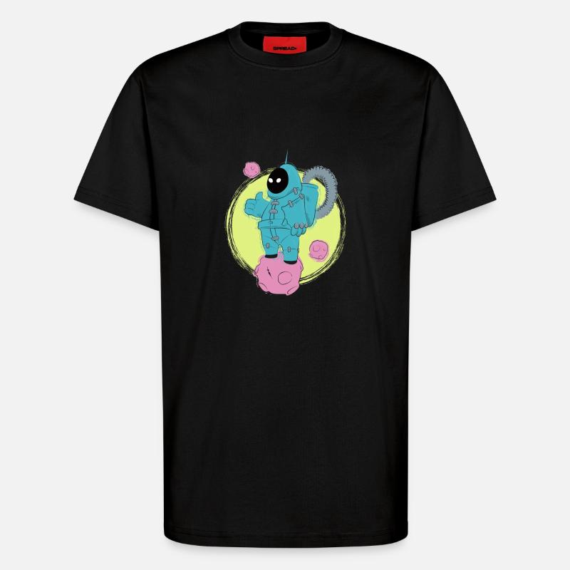 The good astronaut walking - T-Shirt - made by SPREAD - SOLID BLACK