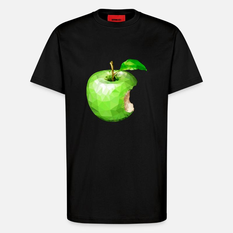 Apfel,Kunst,Obst - T-Shirt - made by SPREAD - SOLID BLACK
