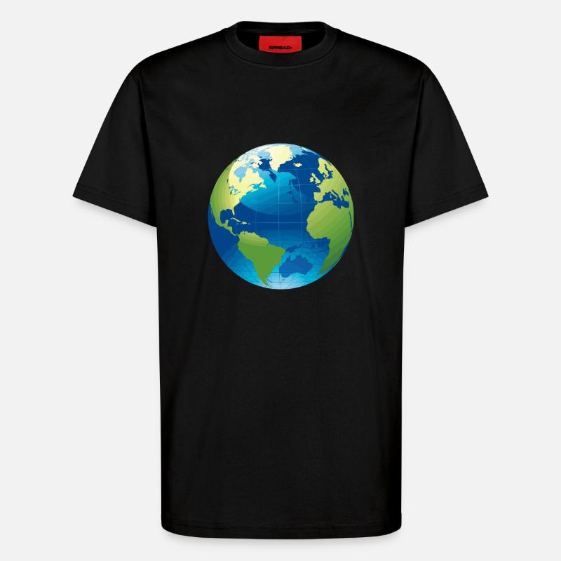 Globe - globe - T-Shirt - made by SPREAD - SOLID BLACK