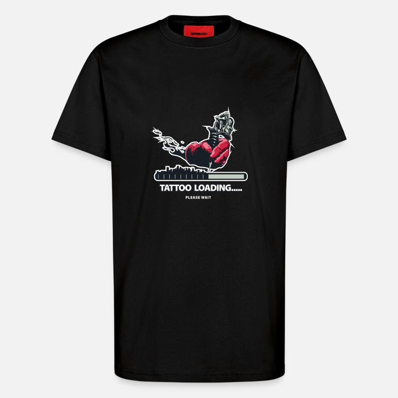 Tattoo Loading .. Hand tattoo machine tattooed ink - T-Shirt - made by SPREAD - SOLID BLACK