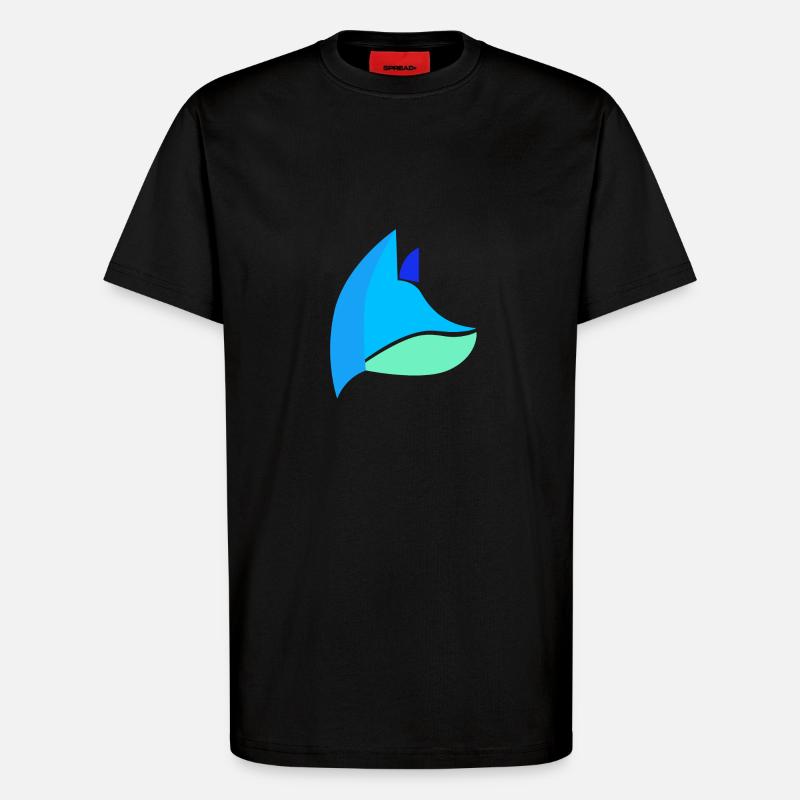 Fox blue - T-Shirt - made by SPREAD - SOLID BLACK