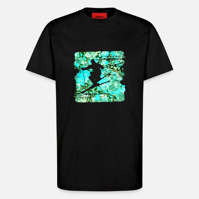 skifahrer e 248 - T-Shirt - made by SPREAD - SOLID BLACK