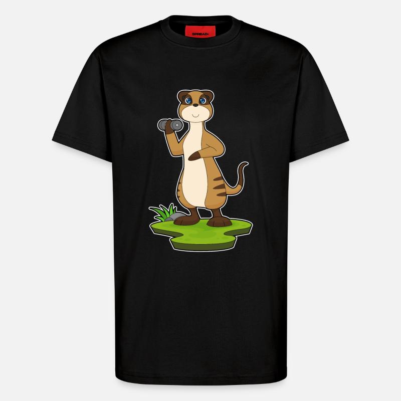 Suricate Haltère de musculation - T-shirt bio décontracté fabriqué en UE - SOLID BLACK