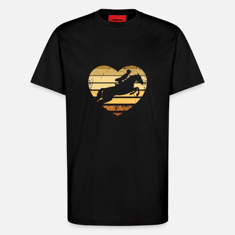 Springreiten Herz - T-Shirt - made by SPREAD - SOLID BLACK