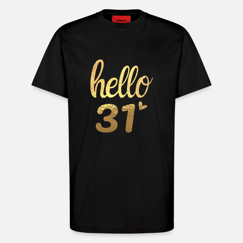 Hello 31 doré - T-shirt bio décontracté fabriqué en UE - SOLID BLACK