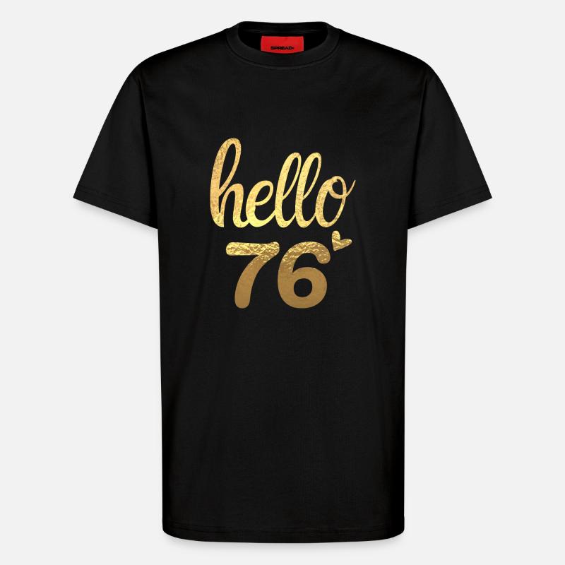 Hello 76 doré - T-shirt bio décontracté fabriqué en UE - SOLID BLACK