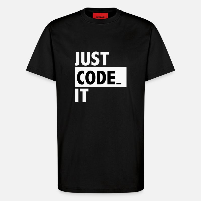 just code it - T-Shirt - made by SPREAD - SOLID BLACK